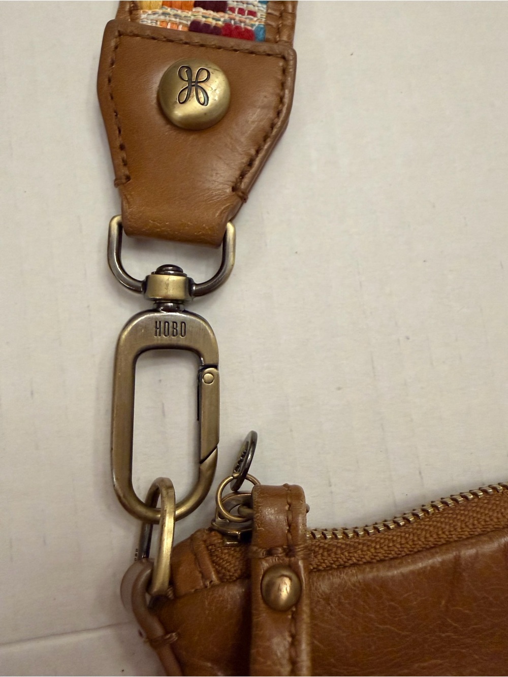 HOBO Retired “DARCY Crossbody and Wristlet” Warm Chestnut Brown  & Boho Strap - Picture 8 of 12